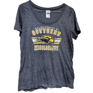 The University of Southern Mississippi T-Shirt Plus Size 2X Gray Eagles Women's